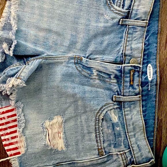 Old Navy American Flag Blue Jean Shorts 🇺🇸 - Picture 1 of 3